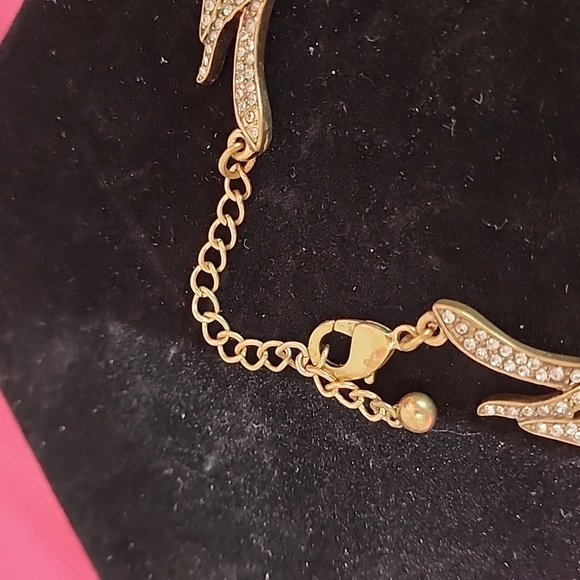 Statement necklace, lots of rhinestones, bronze Leaf, vintage sparkling - Picture 11 of 12